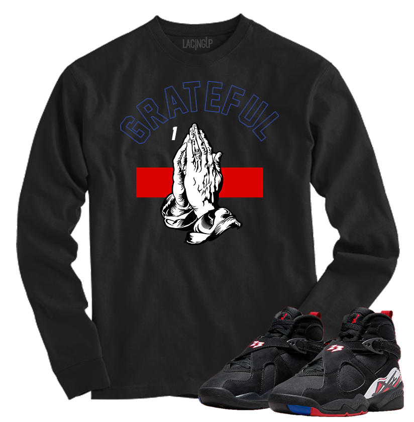 Jordan 8 playoffs grateful black long sleeve tee Jordan 8 playoffs grateful black long sleeve tee