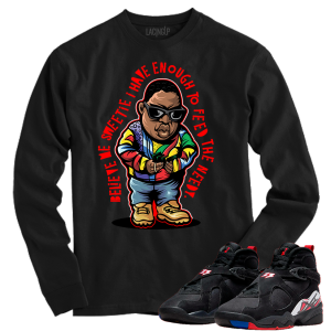 Jordan 8 playoffs needy black long sleeve tee