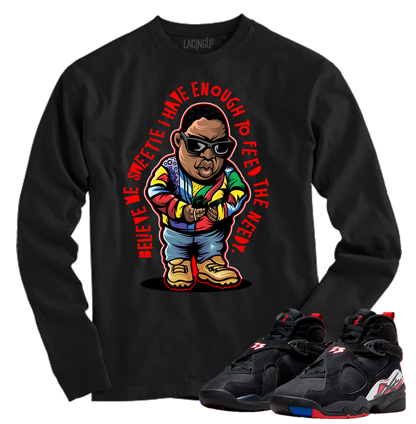 Jordan 8 playoffs needy black long sleeve tee Jordan 8 playoffs needy black long sleeve tee
