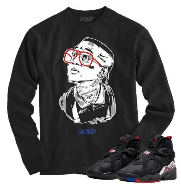 Jordan 8 playoffs urkel black long sleeve tee
