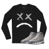 Jordan 9 Cool Grey sad face black long sleeve t-shirt