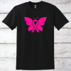 Breast Cancer Support – Butterfly Ribbon T-Shirt