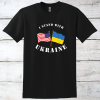 I Stand with Ukraine American & Ukraine Flag T-Shirt