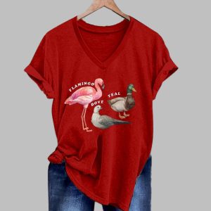 Animal FDT Flamingo Dove Teal Print T-Shirt