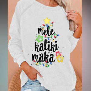 Mele Kaliki Maka Women’S Christmas Print Casual Sweatshirt