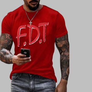Men’s FDT Printed Casual Crew Neck T-Shirt