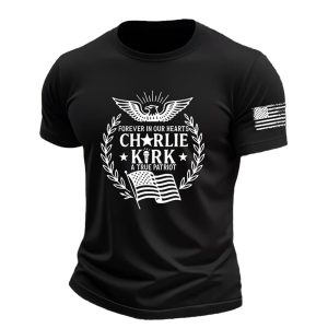 Men’s Forever In Our Hearts A True Patriot Print short-sleeved T-shirt