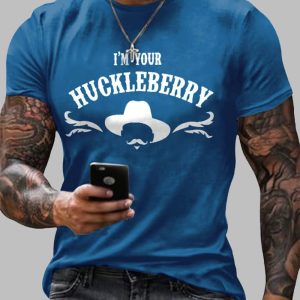 Men’s Retro I’m Your Huckleberry Print T-Shirt