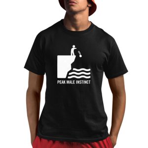 Peak Male Instinct Funny Cliff Rock Throwing Shirt