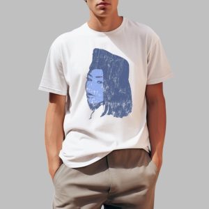 Portrait Burning Blue Shirt