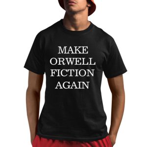 Rachael Wong Wearing Make Orwell Fiction Again Shirt