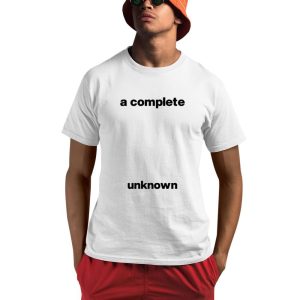 Timothee Chalamet Wearing A Complete Unknown Shirt