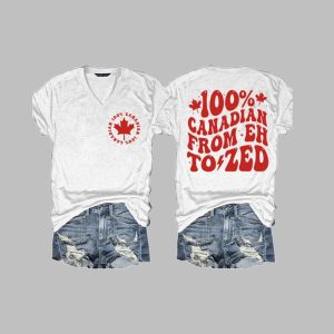 Women’s 100 Canadian From Eh To Zeb Print T-Shirt