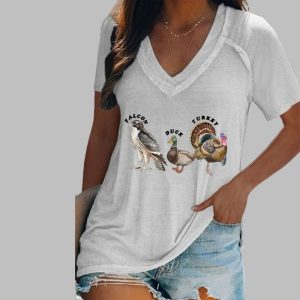 Women’s Animal FDT Falcon Duck Turkey Print T-Shirt
