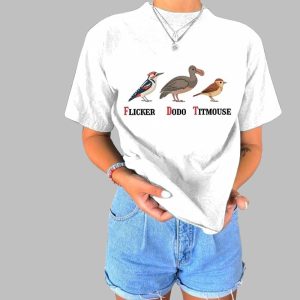 Women’s Animal FDT Flicker Dodo Titmouse Print T-Shirt Women’s Animal FDT Flicker Dodo Titmouse Print T-Shirt