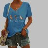 Women’s Animal FDT Flicker Dodo Titmouse Printed V-Neck T-Shirt