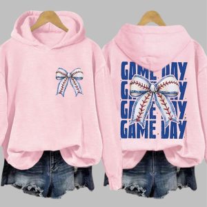 Women's Baseball Game Day Printed Hoodie 2 Womens Baseball Game Day Printed Hoodie 3
