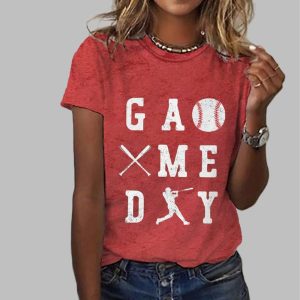 Womens Baseball Gameday Baseball Lovers Casual Tee 3
