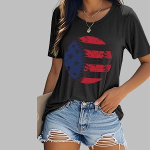 Womens Baseball Lovers Casual Tee 3