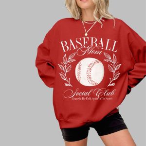 Women’s Baseball Mom Social Club Casual Sweatshirt Women’s Baseball Mom Social Club Casual Sweatshirt