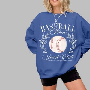 Womens Baseball Mom Social Club Casual Sweatshirt 3
