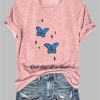 Women’s Butterfly One Day At A Time Printed V Neck T-shirt