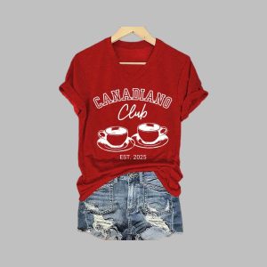 Women’s Canadiano Club 2025 Printed Short-Sleeved T-Shirt Women’s Canadiano Club 2025 Printed Short-Sleeved T-Shirt