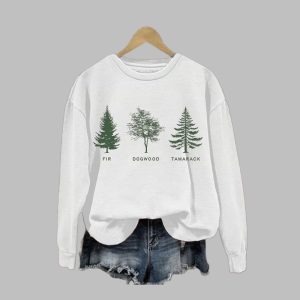 Women’s Casual Tree Fdt Print Sweatshirt Women’s Casual Tree Fdt Print Sweatshirt