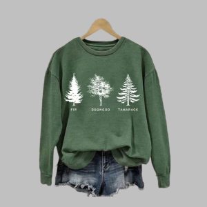 Women's Casual Tree Fdt Print Sweatshirt 2 Womens Casual Tree Fdt Print Sweatshirt 3