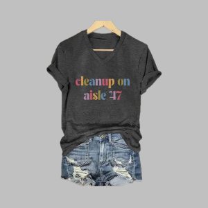 Women's Cleanup On Aisle 47 Print Casual T-Shirt 2 Womens Cleanup On Aisle 47 Print Casual T Shirt 3