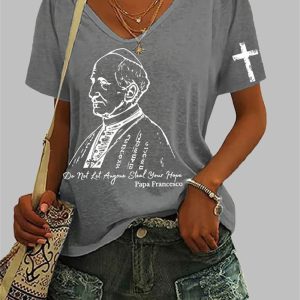 Women’s Do Not Let Anyone Steal Your Hope Printed V-Neck T-Shirt