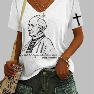 Women's Do Not Let Anyone Steal Your Hope Printed V-Neck T-Shirt 2 Womens Do Not Let Anyone Steal Your Hope Printed V Neck T Shirt 3