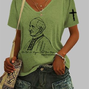 Women's Do Not Let Anyone Steal Your Hope Printed V-Neck T-Shirt 4 Womens Do Not Let Anyone Steal Your Hope Printed V Neck T Shirt 5