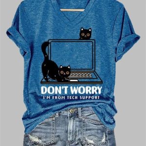 Womens Dont Worry Im From Tech Support Print Casual T Shirt 3