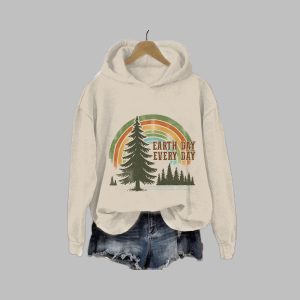 Womens Earth Day Every Day Printed Sweatshirt 3