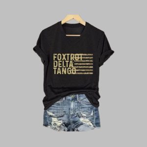 Women’s FDT Flag Print Casual T-Shirt Women’s FDT Flag Print Casual T-Shirt