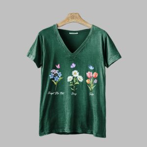 Womens FDT Flowers Print Casual T Shirt 3