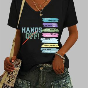 Women’s FDT Hands Off Print Casual Shirt Women’s FDT Hands Off Print Casual Shirt