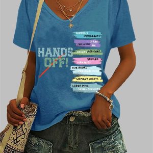 Women's FDT Hands Off Print Casual Shirt 2 Womens FDT Hands Off Print Casual Shirt 3