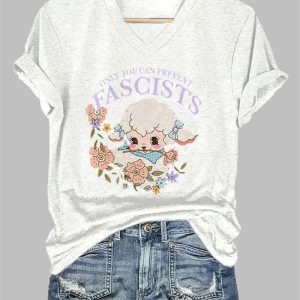 Women’s FTD Only You Can Prevent Fascists Print Casual T-Shirt
