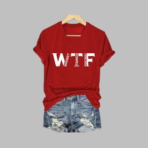 Women’s Fashion Whiskey Tango Foxtrot Print Casual T-Shirt Women’s Fashion Whiskey Tango Foxtrot Print Casual T-Shirt