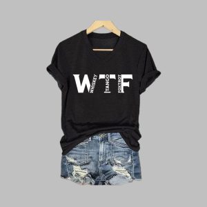 Women’s Fashion Whiskey Tango Foxtrot Print Casual T-Shirt