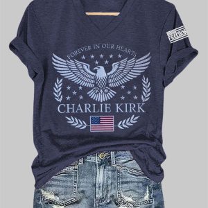 Women’s Forever In Our Heart R.I.P Charlie Kirk Tee