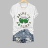 Women’s Funny St. Patrick’s Day Drink Up Bitches Green Beer Cheers Casual V-Neck Tee