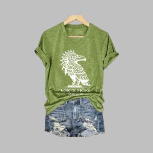 Women’s Gulf Of Mexico Desde 1550 Printed V Neck T-Shirt