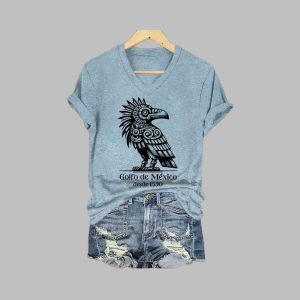 Women's Gulf Of Mexico Desde 1550 Printed V Neck T-Shirt 2 Womens Gulf Of Mexico Desde 1550 Printed V Neck T Shirt 3