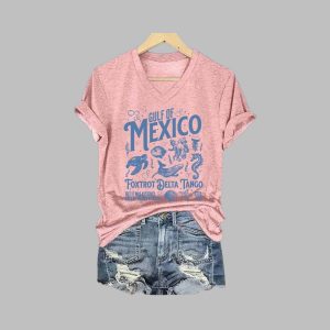 Women’s Gulf Of Mexico Printed V Neck Shirt