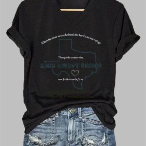 Womens Kerr County Strong V neck T shirt 2025 3