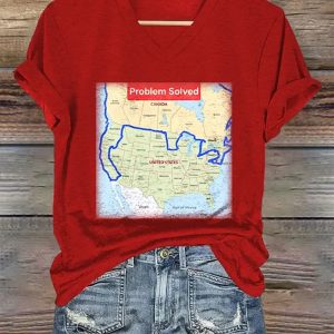 Women’s Love Canada Problem Solved Print V-Neck T-Shirt