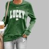 Women’s Lucky St Patrick’s Day Shamrock Print Sweatshirt